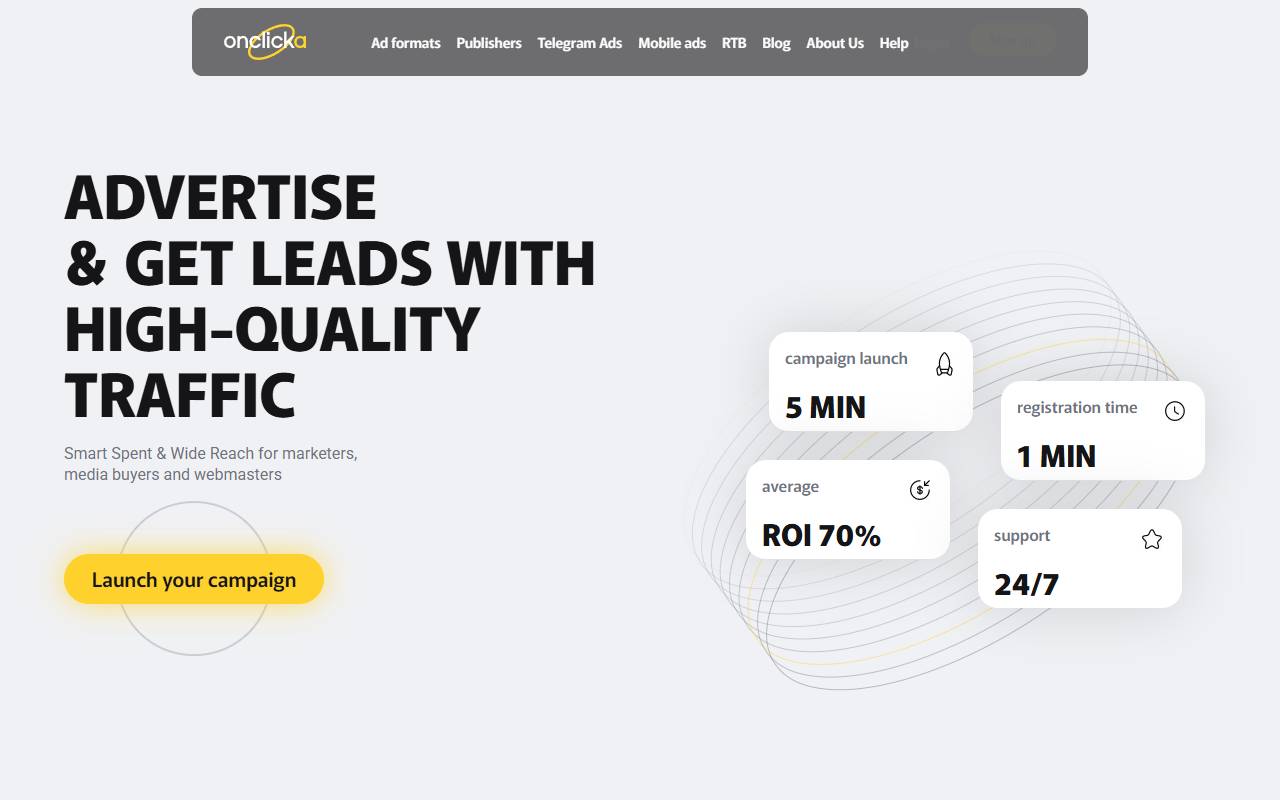 OnClickA website screenshot