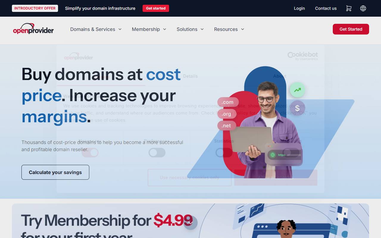 Openprovider website screenshot