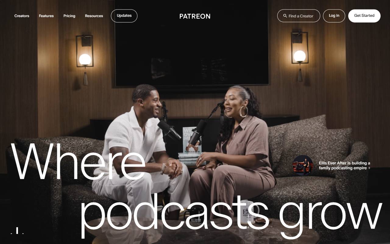 Patreon website screenshot
