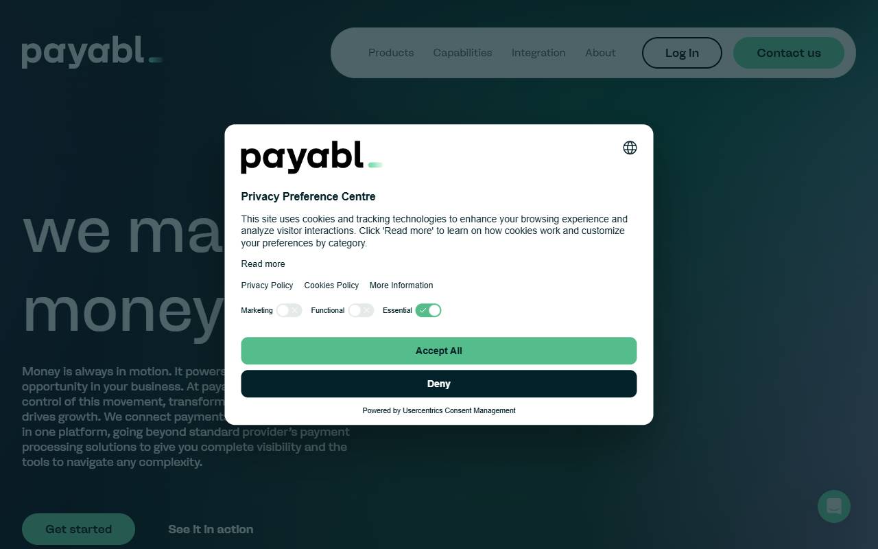 Payabl website screenshot