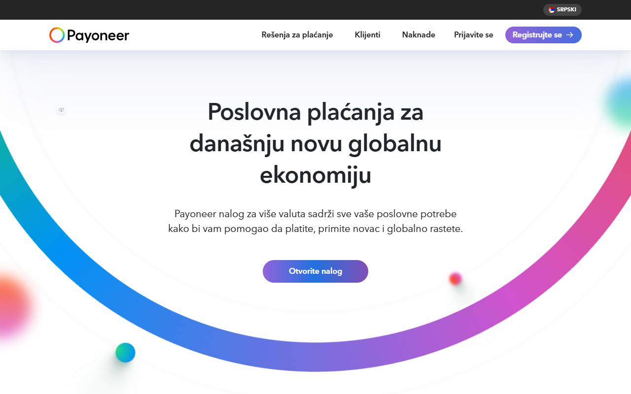 Payoneer website screenshot