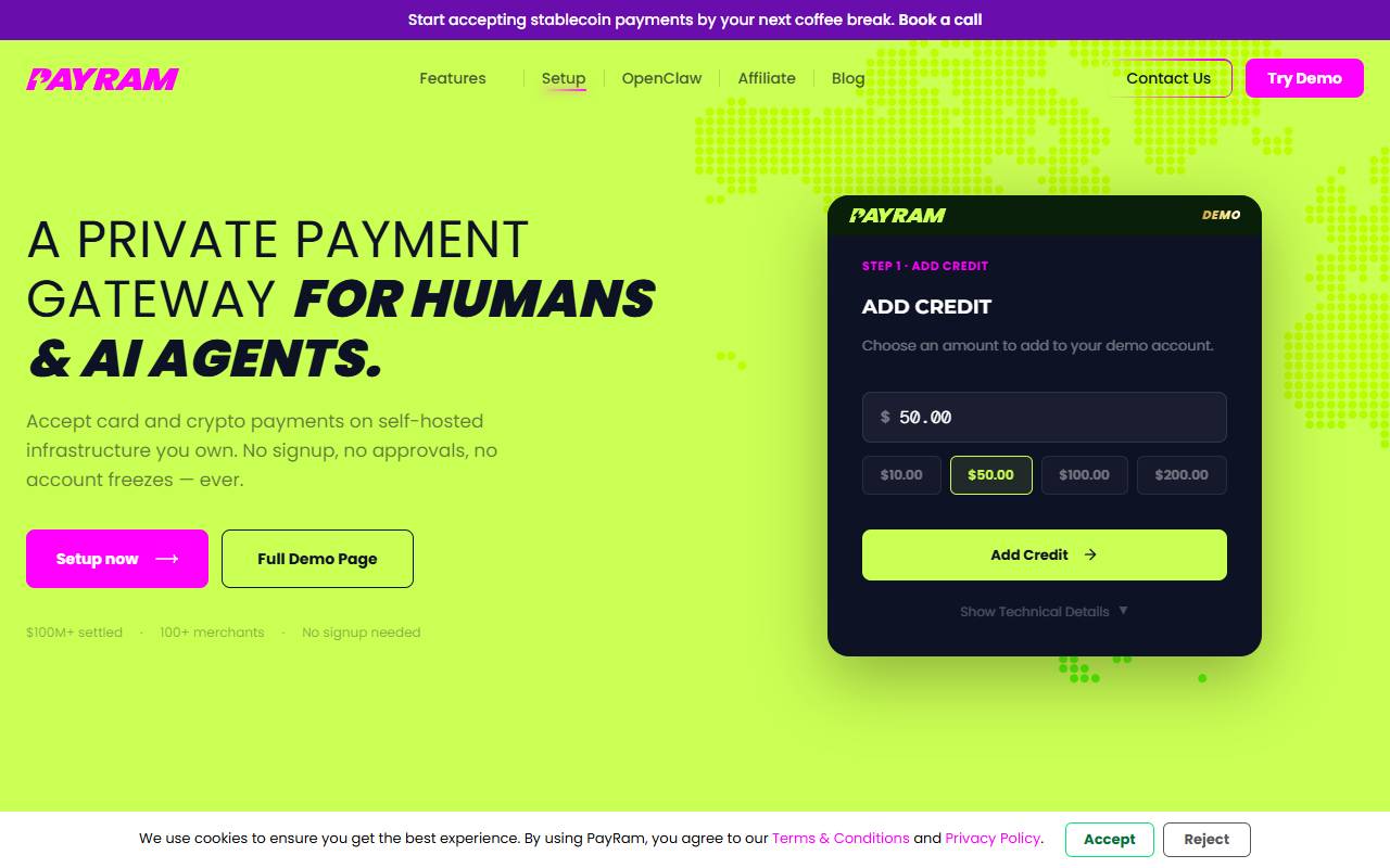 PayRam website screenshot