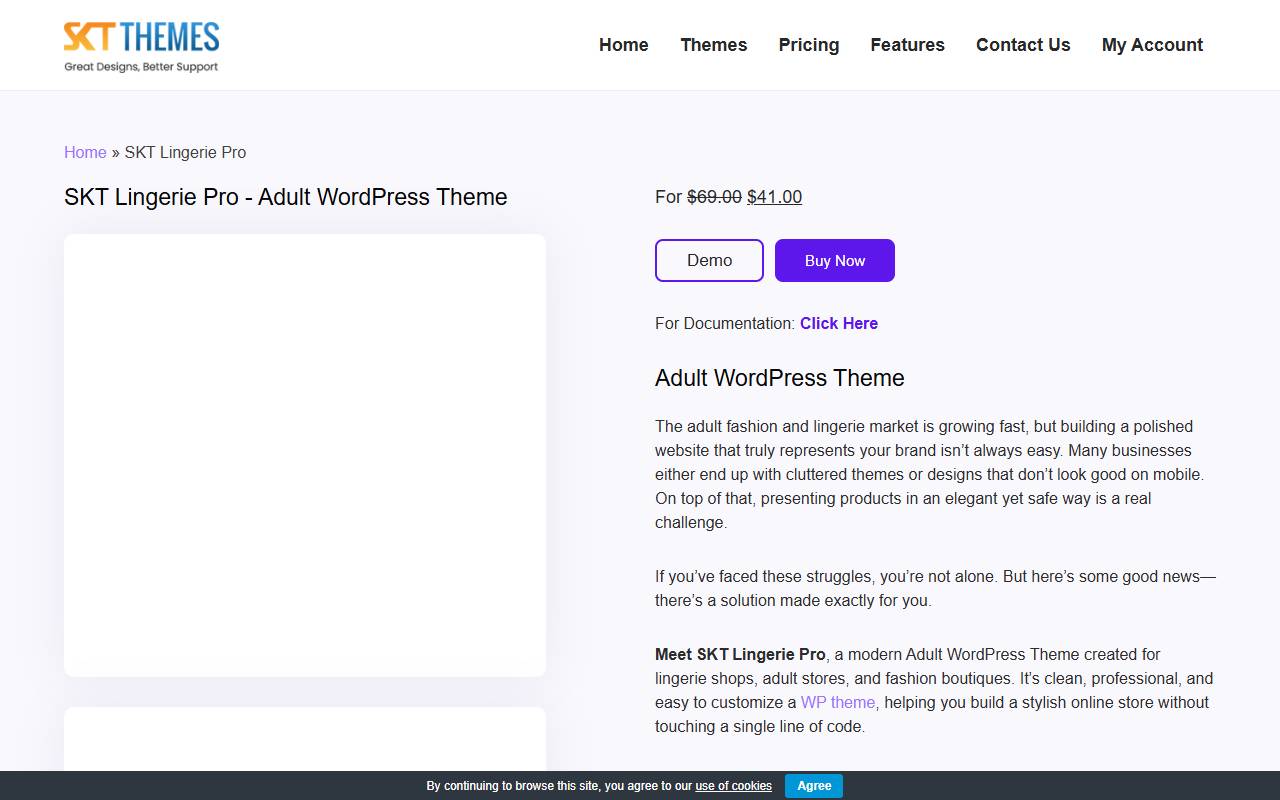 Pinnacle Adult Theme website screenshot