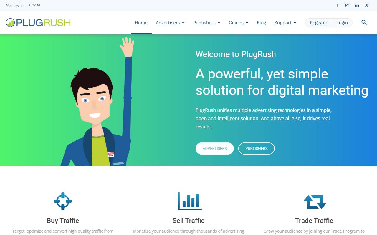 PlugRush website screenshot