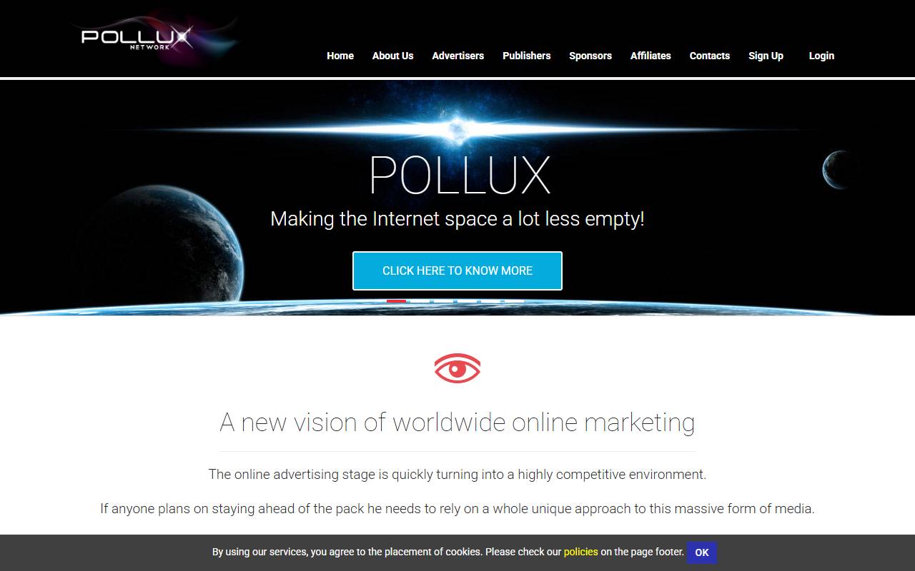 Pollux Network website screenshot