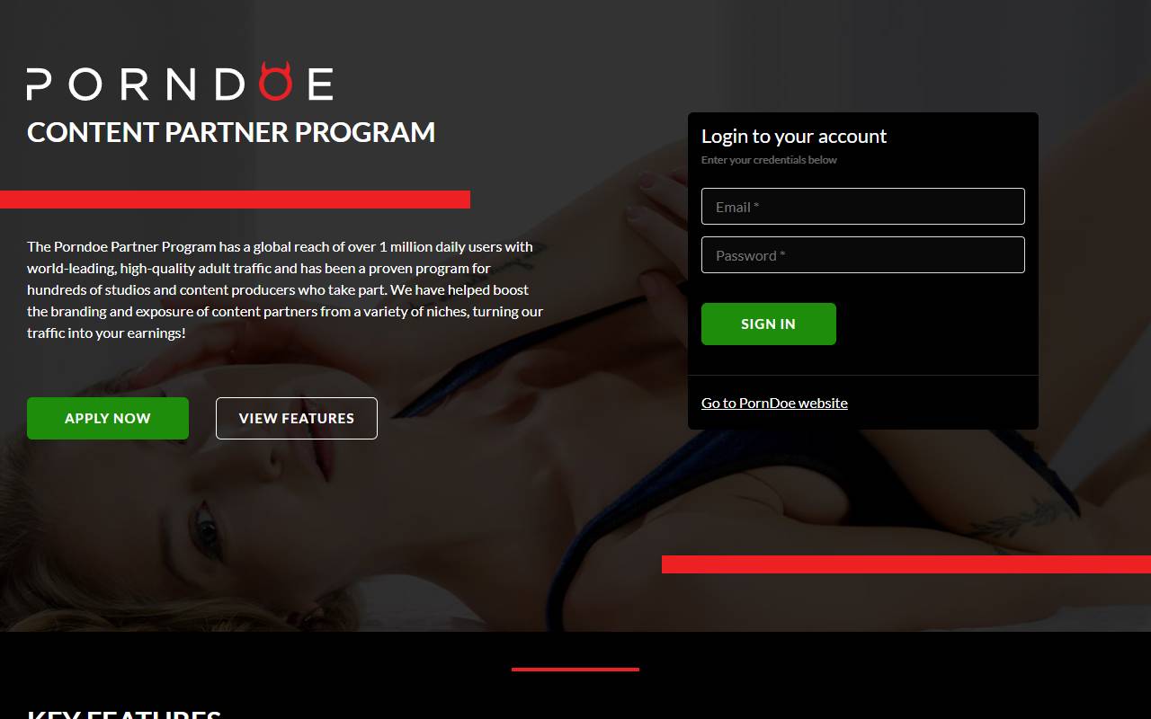 PornDoe website screenshot