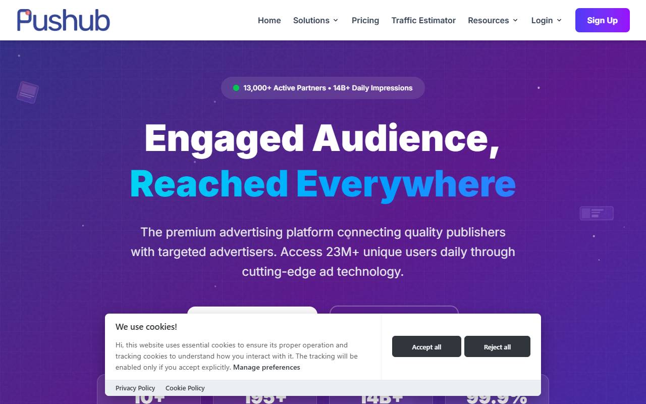 Pushub website screenshot