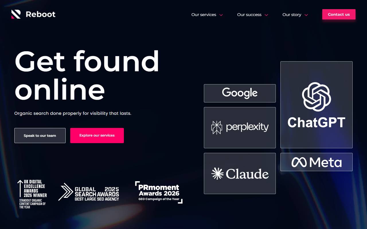 Reboot Online website screenshot