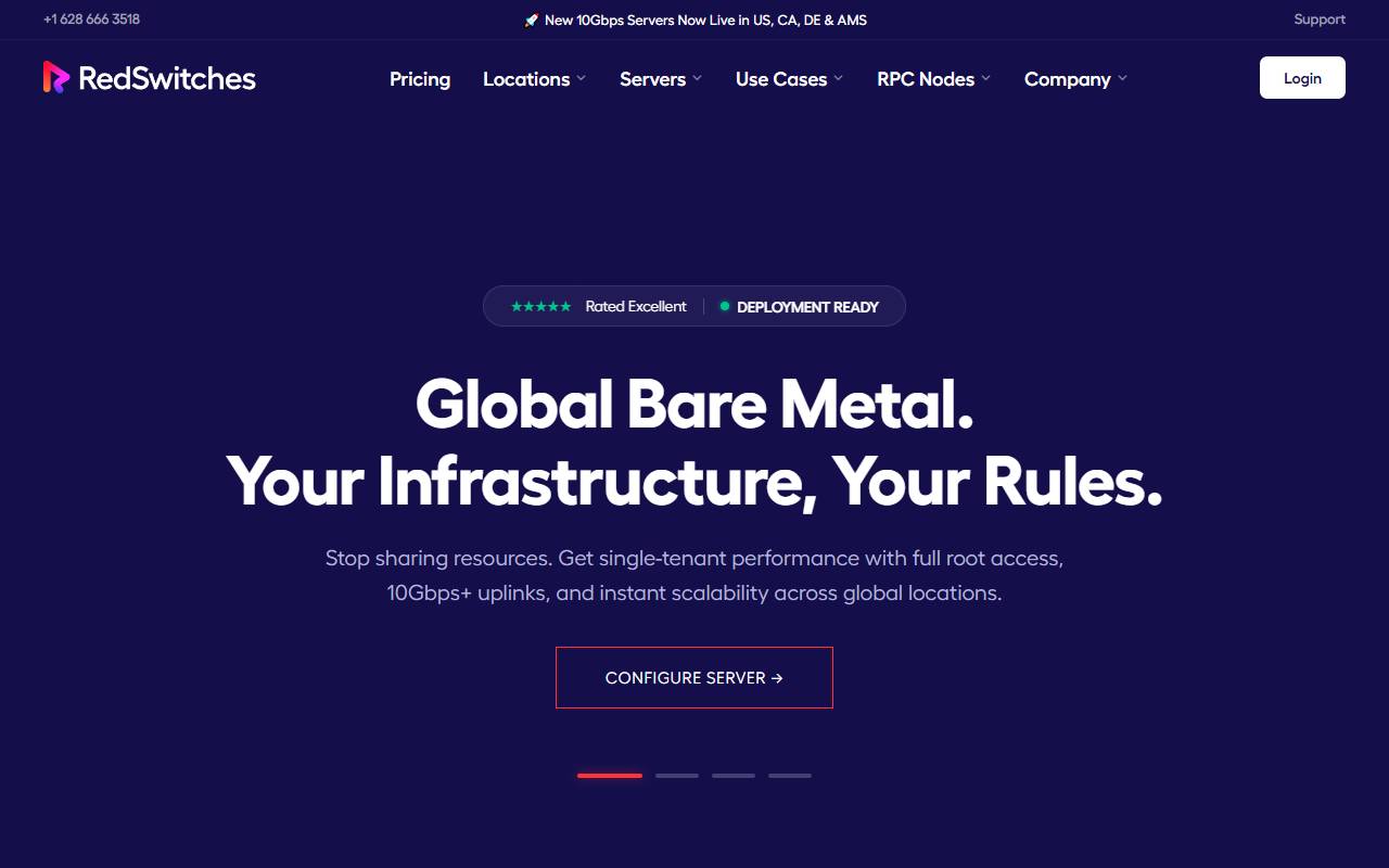 RedSwitches website screenshot