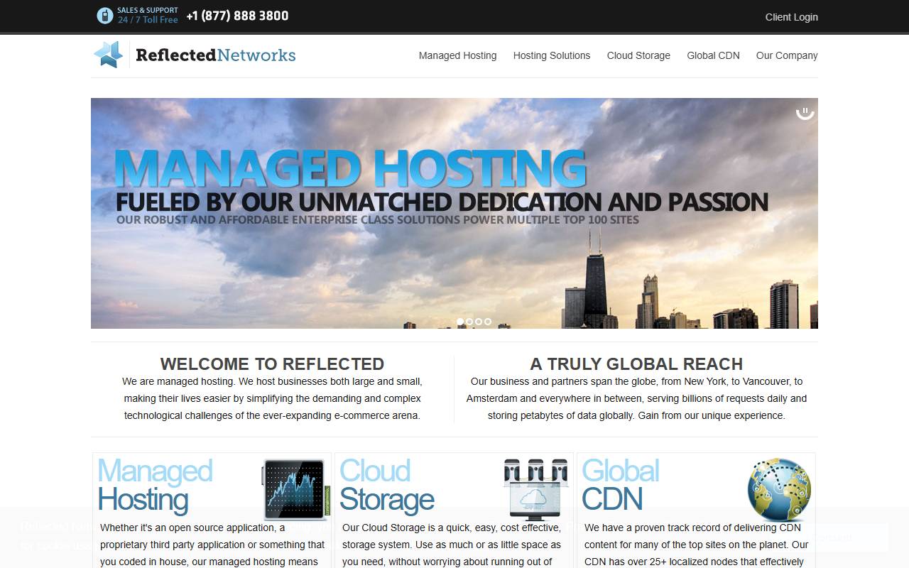 Reflected Networks website screenshot