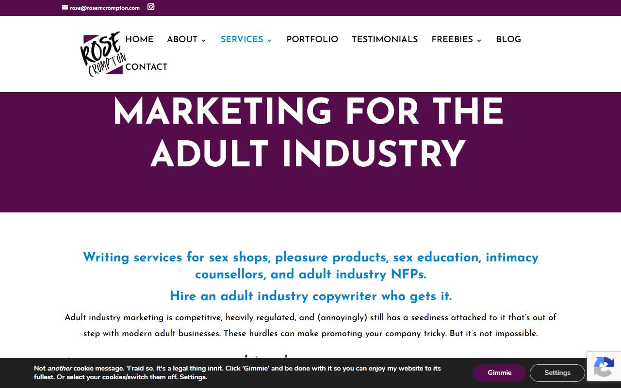 Rose Crompton website screenshot