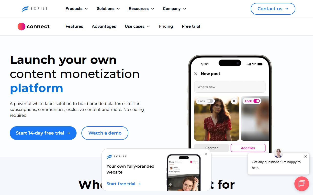 Scrile Connect website screenshot