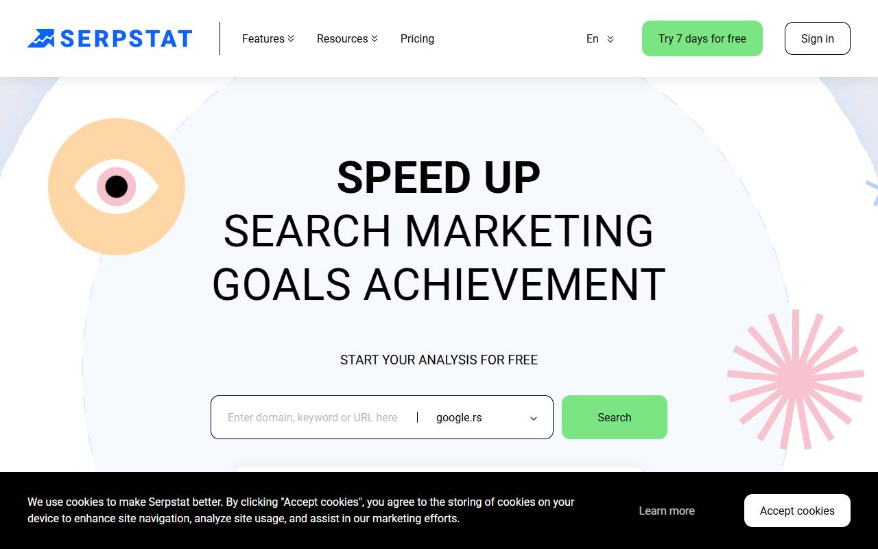 Serpstat website screenshot