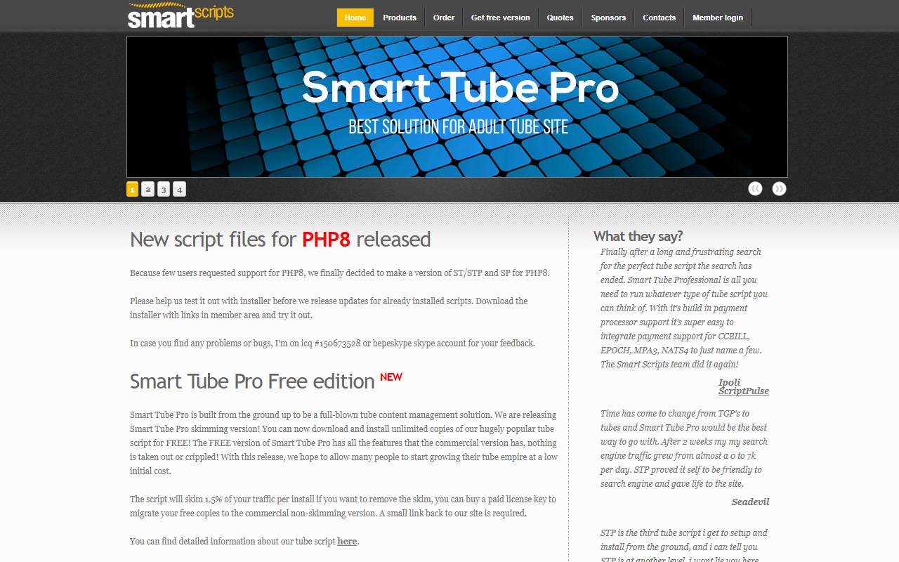 Smart Tube Pro website screenshot