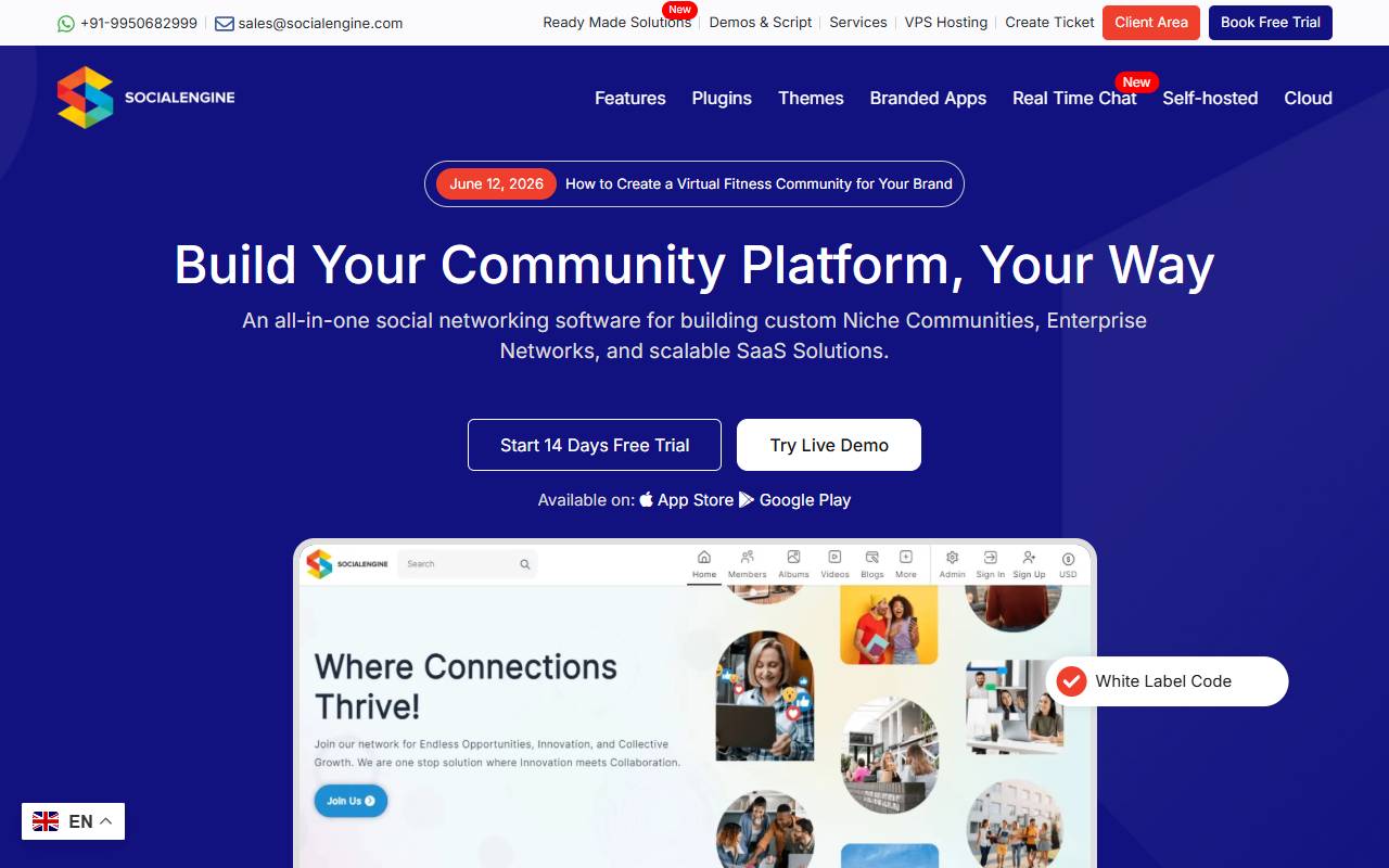 SocialEngine website screenshot