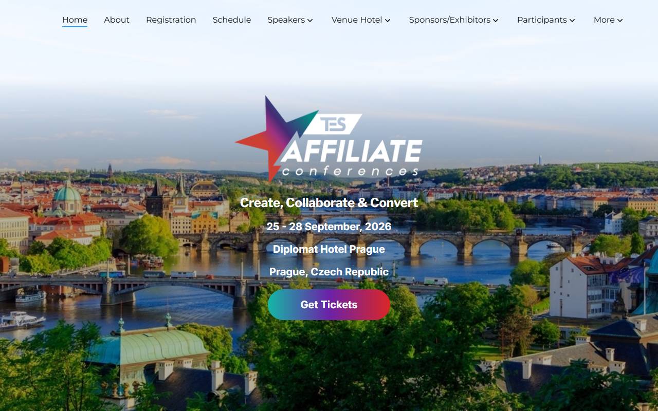 The European Summit (TES) website screenshot