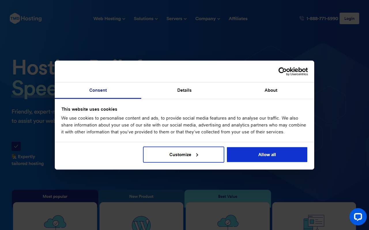 TMDHosting website screenshot