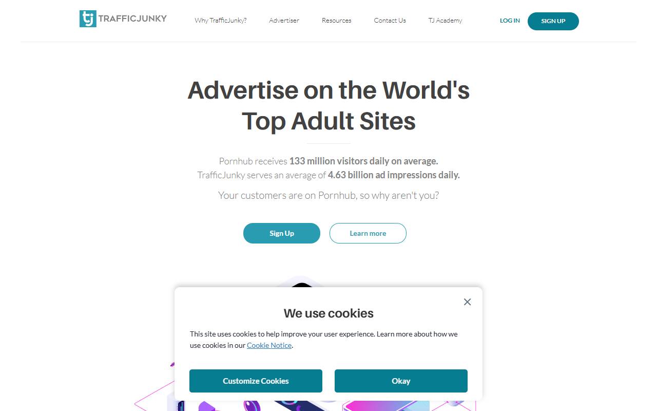 TrafficJunky website screenshot