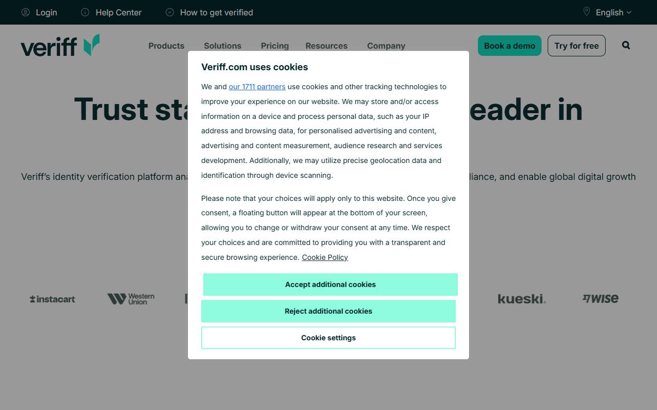 Veriff website screenshot