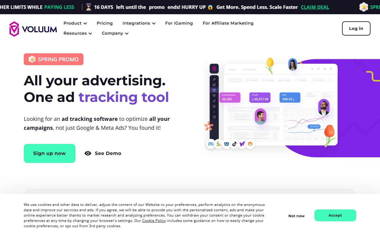 Voluum website screenshot