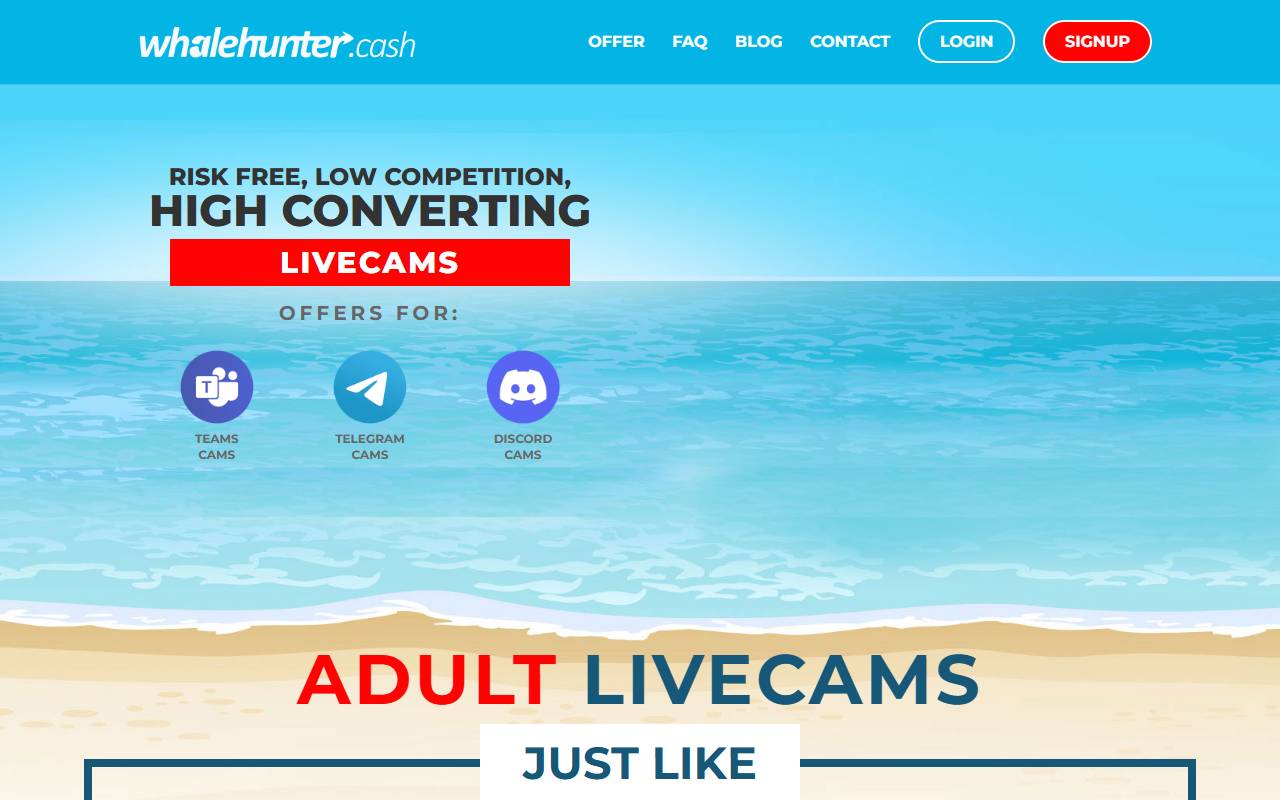 WhalehunterCash website screenshot