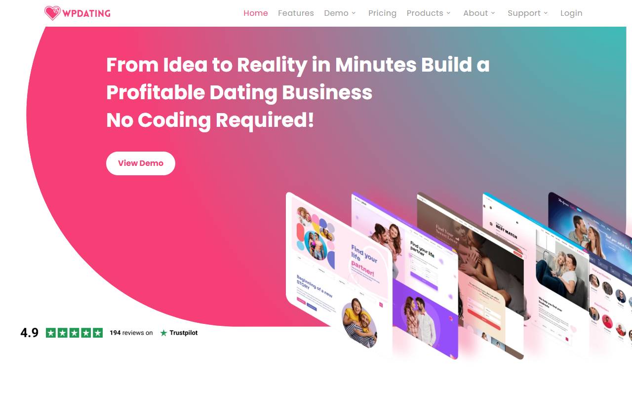 WP Dating website screenshot