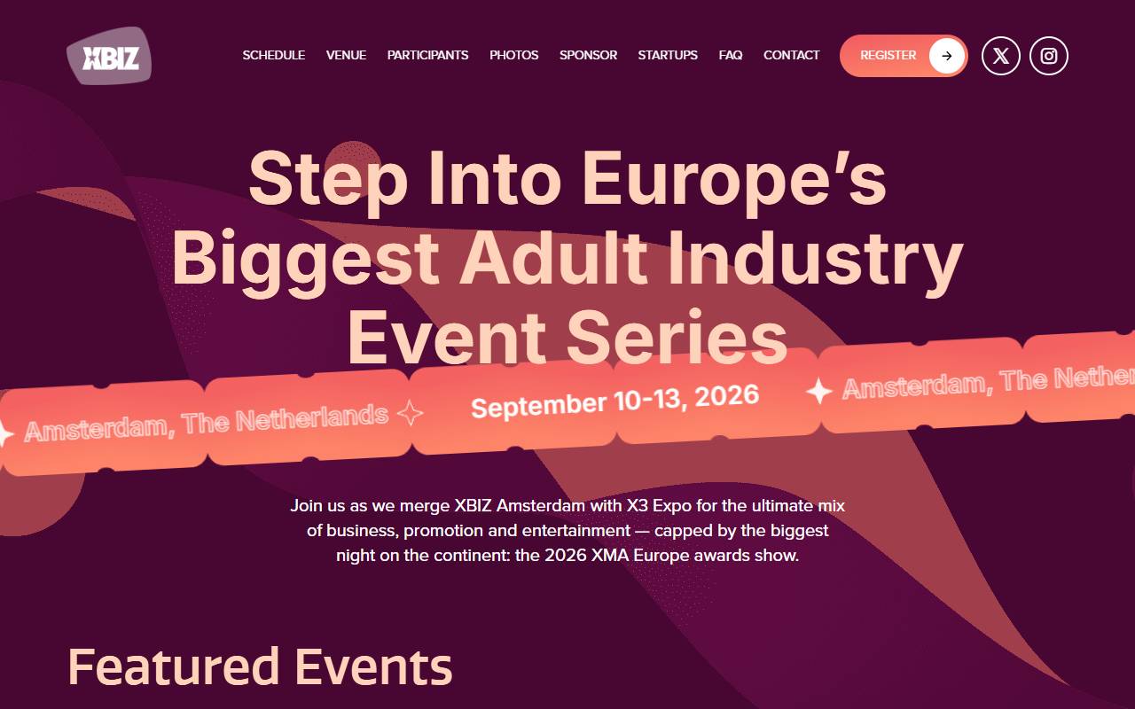 XBIZ Amsterdam website screenshot