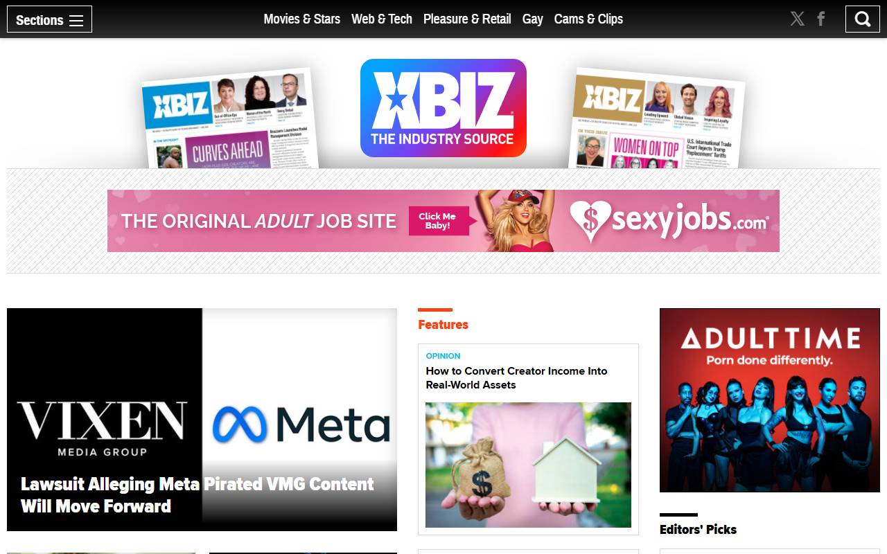 XBIZ website screenshot