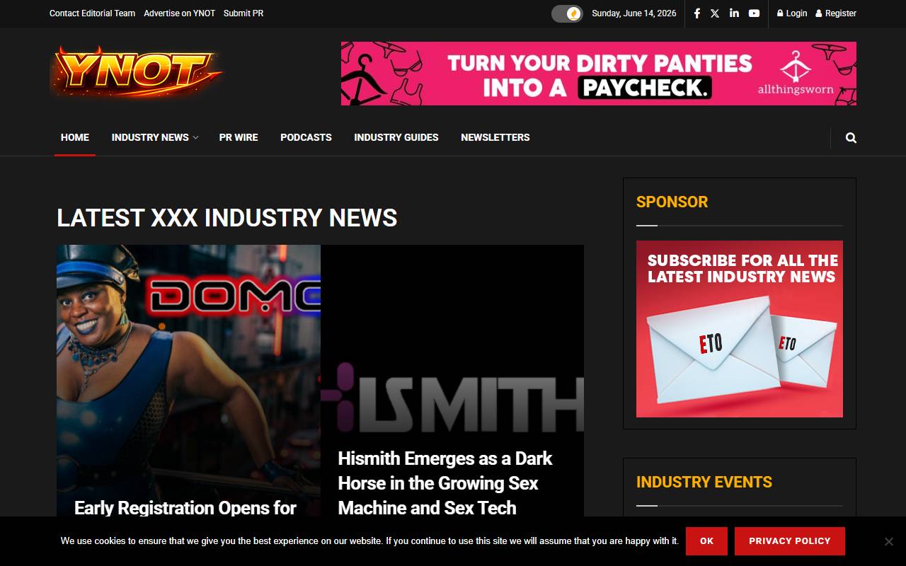 YNOT website screenshot