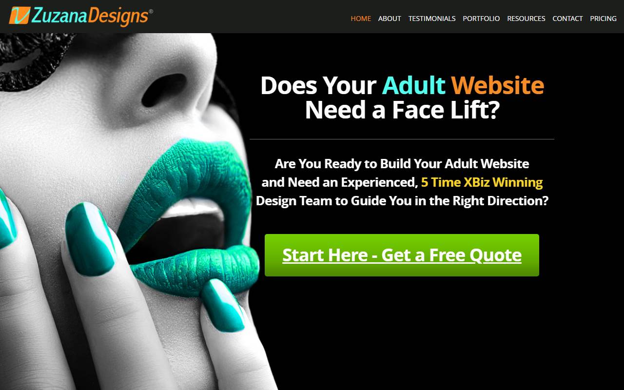 Zuzana Designs website screenshot